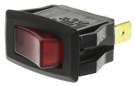 Przełącznik kołyskowy Wł.-wył. podświetlany 16 A SPST Czerwony RS PRO