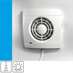 Wentylator domowy Vulkan VS100P przełącznik pociągany, kontrolka LED, fi 100 mm, kolor biały