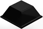 Enclosure feet, square, PUR, (W x H) 12.7 x 5.8 mm, black, SJ 5018 S