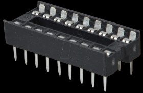 IC socket, 18-pin, double spring contact