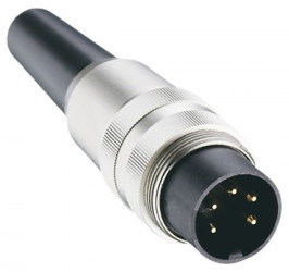 Plug, 5 pole, solder cup, screw locking, straight, SV 50