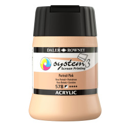Daler-Rowney System3 250ml Screen Printing Acrylic Paint Portrait Pink