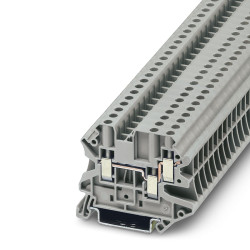 Blok zacisków przelotowych Phoenix Contact poziomy: Pojedynczy 26 → 10AWGŚruba UT 4-TWIN 41A 500 V