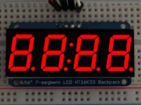 Adafruit 0.56" 4-Digit 7-Segment Display with I2C Backpack - Red
