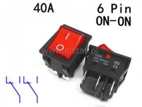 Przycisk stabilny podś. czerwony; 230V 40A 6P