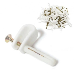 TRYTYT Uchwyt Kablowy Montażowy z Kołkiem do Przewodów Płaskich 50Szt