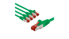 Cat 6 Kabel Krosowy, S/Ftp (Pimf), 3 M, Zielony, Zestaw 5 - Długość Kabla 3 M