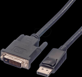04.11.75 DP 1.1 connector to DVI 24+1 connector, 1080p, LSOH, 1.5 m