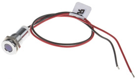 Lampka kontrolna do montażu panelowego 2V dc, biała 8mm LED Chrom Wyprowadzenia RS PRO