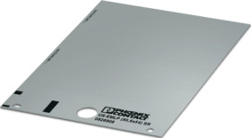 PVC device marker, (L x W) 53.7 x 84.9 mm, silver, carrier card with 2 pcs, 0828908