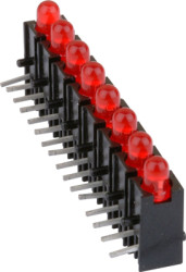 Signal light, red, 4 mcd, pitch 2.54 mm, LED number: 8, 2632.8320
