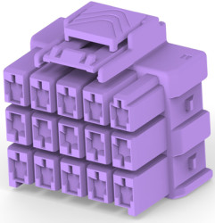 Plug housing, 15 pole, pitch 6 mm, straight, purple, 2-1971876-7