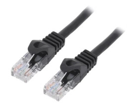Patch cord U/UTP, Cat 6, RJ45 wtyk z obu stron, linka, CCA, 3m PP6U-3M/BK
