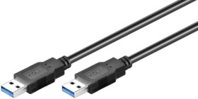USB 3.0 connection cable, USB plug type A to USB plug type A, 1 m, black, 95717
