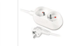 Przedłużacz Z Dwukrotnym Gniazdem 2X2p+Z 1,5M Biały T-970680