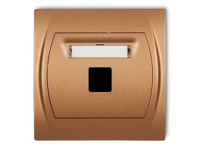 LOGO Gniazdo multimedialne pojedyncze bez modułu (standard Keystone) złoty metalik 8LGM-1P KARLIK