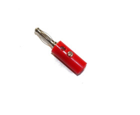 Wtyk bananowy AL2305 z gniazdem czerwony (2szt)