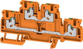 Multi level terminal block, snap-in, 0.34-2.5 mm², 4 pole, 22 A, 8 kV, orange, 2902400000