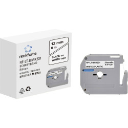 Renkforce RF-6027836 labelling tape white plastic 12 mm 8 m black font