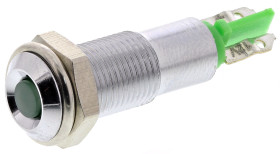 Lampka kontrolna do montażu panelowego 12 → 14V, zielona 6mm LED Chrom Końcówka lutownicza Signal Construct