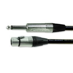 Kabel XLR 5m złącze A: 3-stykowe XLR złącze B: Jack mono 6,35 mm Czarny Van Damme
