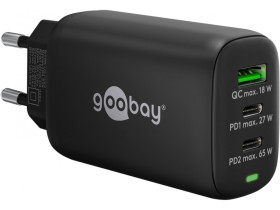 Wieloportowa szybka ładowarka USB-C PD GaN 3-portowa (65 W)...