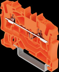 2202-1202 2-wire feed-through terminal, with pusher 2.5 mm², orange