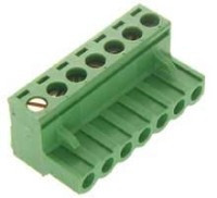 TLP-CPF7 Kostka zaciskowa, 7pin, prosta, z gniazdem raster 5,08 mm