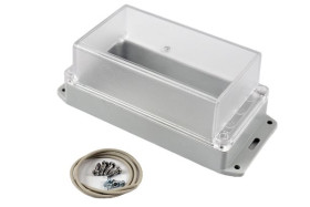 Obudowa ogólnego użytku Poliwęglan szerokość zew. 85 mm długość zew. 165 mm wys. zew. 70 mm Hammond IP65 Jasnoszary