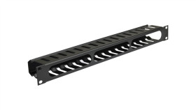 Organizator Kabli Do Szafy Rack 19 1U Metalowy Czarny Neku Zamykany