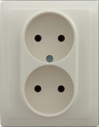 VENA Gniazdo podwójne b/u krem 510335