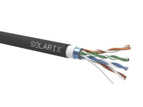Kabel instalacyjny Solarix CAT5E FTP PVC+PE Fca podwójny płaszcz 305m/szpula SXKD-5E-FTP-PVC+PE
