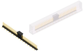 Pin header, 30 pole, pitch 2.54 mm, angled, black, SLLP5SMD06630GBSM