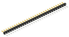 Pin header, 30 pole, pitch 2.54 mm, straight, black, SLLP7SMD04030S