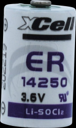 ER14250          Lithium battery, 1/2 AA, 1200 mAh, pack of one