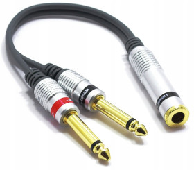 ADAPTER JACK GNIAZDO 6,3 STEREO NA 2x MONO VITALCO