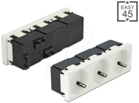 81424 Easy 45 power socket 45°, 3-fold