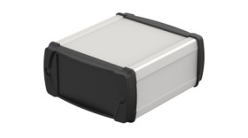 ABS/aluminum enclosure kit, (L x W x H) 106 x 100 x 52 mm, nature/black (RAL 9005), IP40, 83055100.HMT1