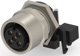 Circular connector, 4 pole, solder connection, screw locking, angled, T4145015041-001