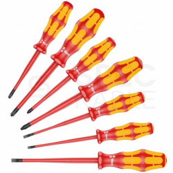 Zestaw wkrętaków izolowanych ze zredukowaną średnicą trzpienia i rękojeści dla elektryka VDE 1kV 7 szt WERA