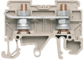 Bolt terminal, screw connection, 16 mm², 76 A, 8 kV, dark beige, 0448460000