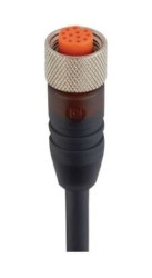 Kabel konfekcjonowany jednostronnie 12-pinowy złącze M12 żeńskie proste PUR czarny RKT 12-346/15 M