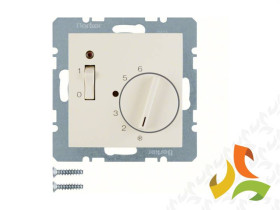 BERKER B.KWADRAT Regulator temperatury pomieszczenia z zestykiem zwiernym i wyłącznikiem krem połysk 20308982 HAGER