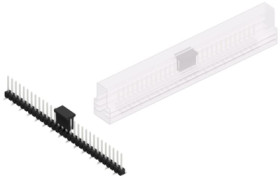 Pin header, 30 pole, pitch 2.54 mm, angled, black, SL10SMD07830ZBSM