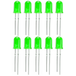 Dioda LED 5mm Zielona 10 Sztuk Zestaw