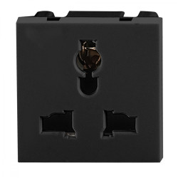 NOEN UK. gniazdo modułowe 45x45mm 3-pinowe multifunkcjonalne. 10A. 250V. czarne OR-GM-9010/B/UK