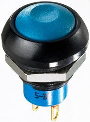 Vandal-proof pushbutton switch, 1 pole, red, unlit , 4 A/12 V, mounting Ø 13.6 mm, IP67, IPR1SAD6