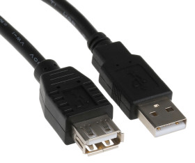 Kabel USB Złącze A USB A Złącze B USB A dł. 800mm Przewód przedłużający USB USB 2.0 kolor: Czarny