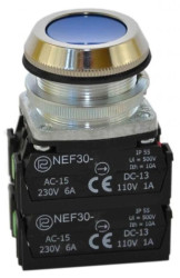 Przycisk sterowniczy 30mm niebieski z samopowrotem 2Z 2R W0-NEF30-K 2X2Y N
