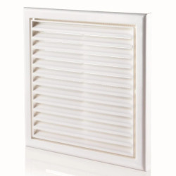 Kratka wentylacyjna 154x154 mm z siatką biała MW100A